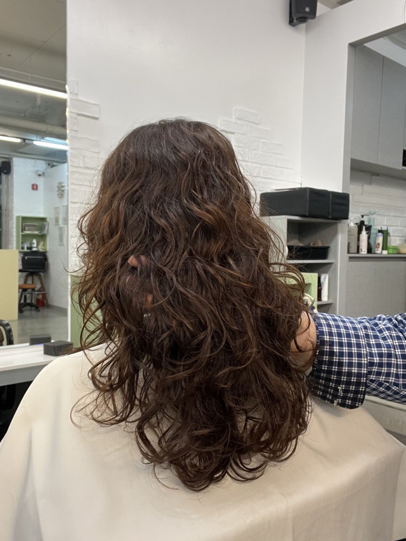 청주시 여자 히피펌 펌성공 어려운 가는모발셋팅펌 시술 사례 이미지 1